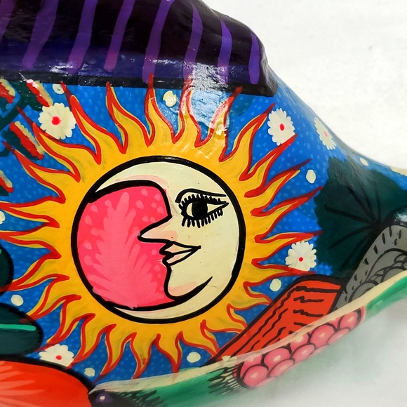 Vintage Talavera handmade and hand painted red ware fish art piece - Picture 2 of 10